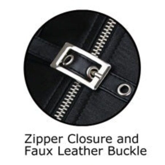 Charmian Women's Size XL Gothic Steampunk Satin Boned Zipper Overbust Corset Top - Picture 10 of 12